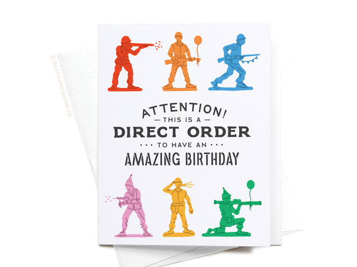 Direct Order Army Men Birthday Greeting Card - Onderkast Studio