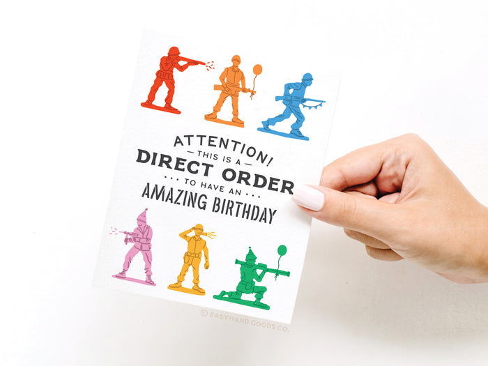 Direct Order Army Men Birthday Greeting Card - Onderkast Studio