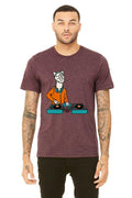 DJ LlamaRama T-Shirt - Unisex Heather Maroon And Dark Grey