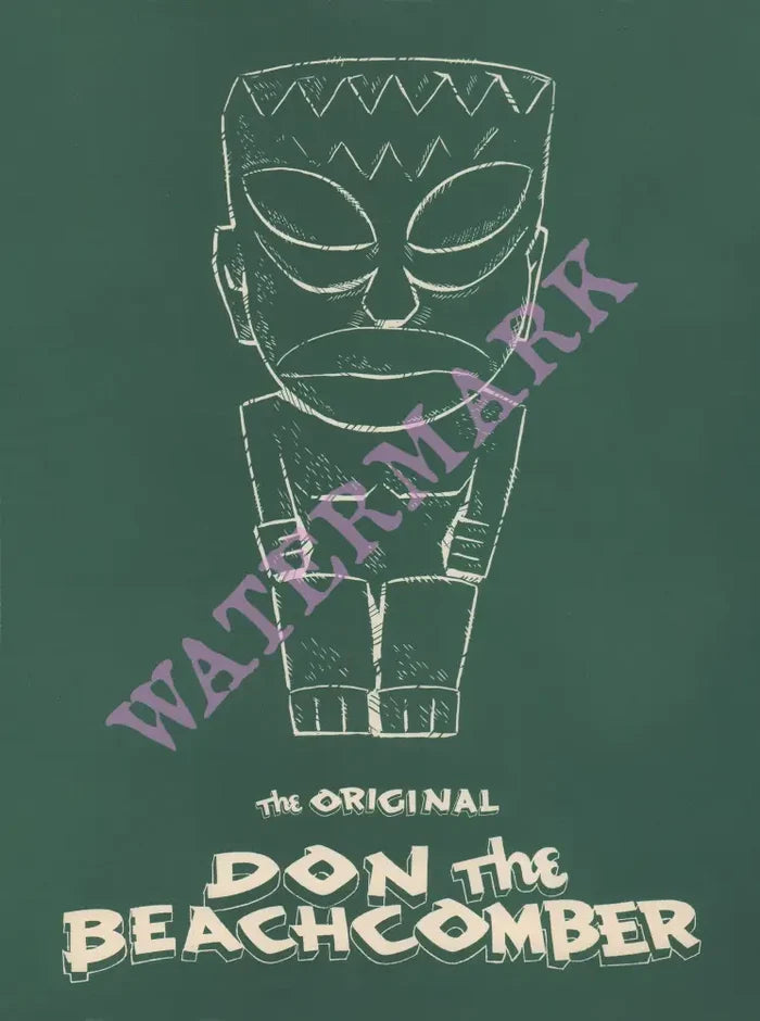 Don The Beachcomber, Hawaii 1956 Tiki Menu Art