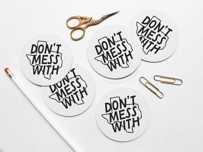 Don't Mess With Letterpress Coaster Set