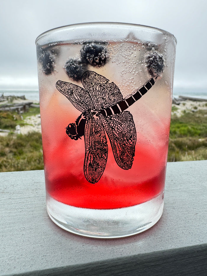 Dragonfly Jewel Lowball Rocks Glass