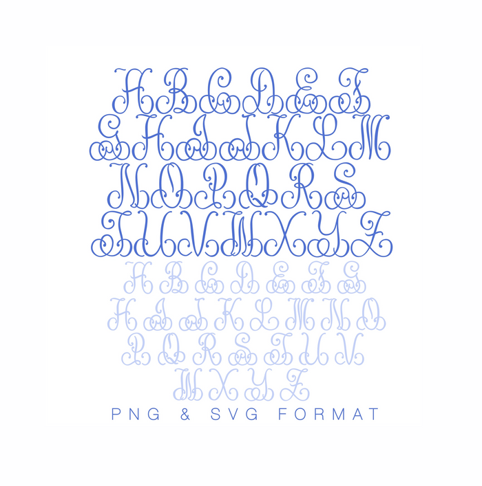 Eliza SVG PNG Cricut Monogram Font