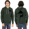 Elk Haystack Love - Pullover Sponge Fleece Hoodie - Heather Forest