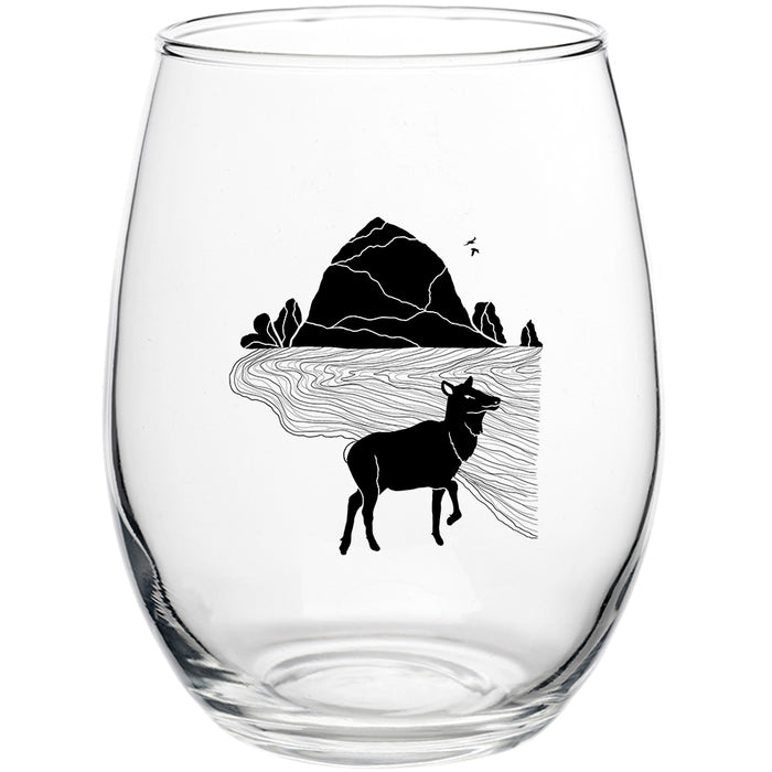 Elk Haystack Love Stemless Wine Glass