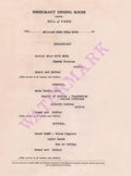 Ellis Island Immigrant Dining Room Menu 1923