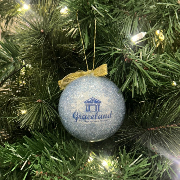 Elvis Blue Christmas Glitter Ornament