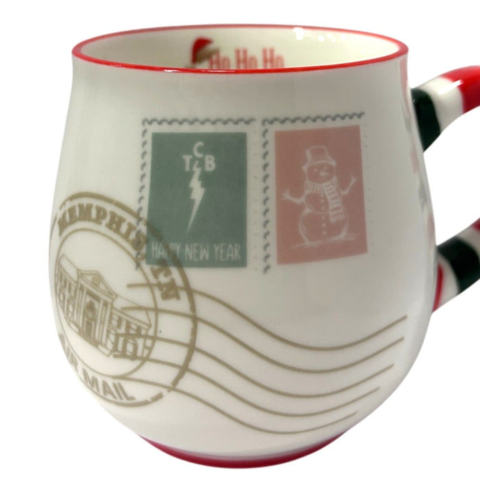 Elvis Embossed Postage Stamp Christmas Mug