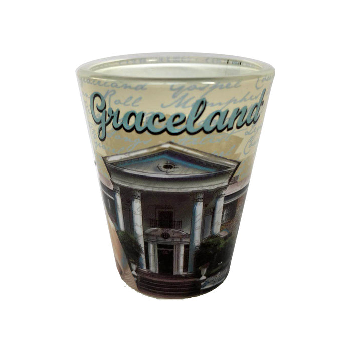 Elvis Graceland Guitar Watercolor Shot Glass