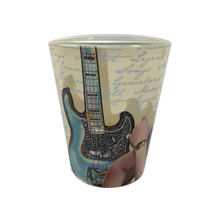 Elvis Graceland Guitar Watercolor Shot Glass