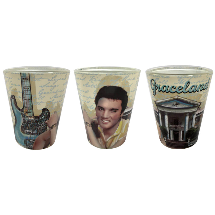 Elvis Graceland Guitar Watercolor Shot Glass