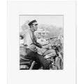 Elvis on Motorcycle Matted Photo