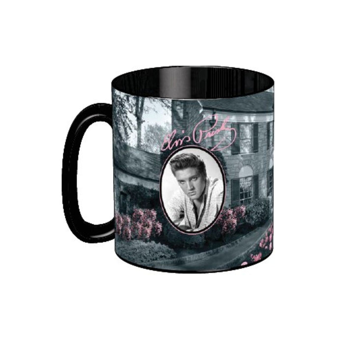 Elvis Pink Classic Car Roses Coffee Mug