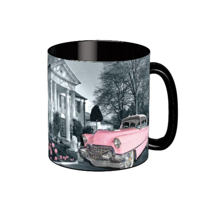 Elvis Pink Classic Car Roses Coffee Mug