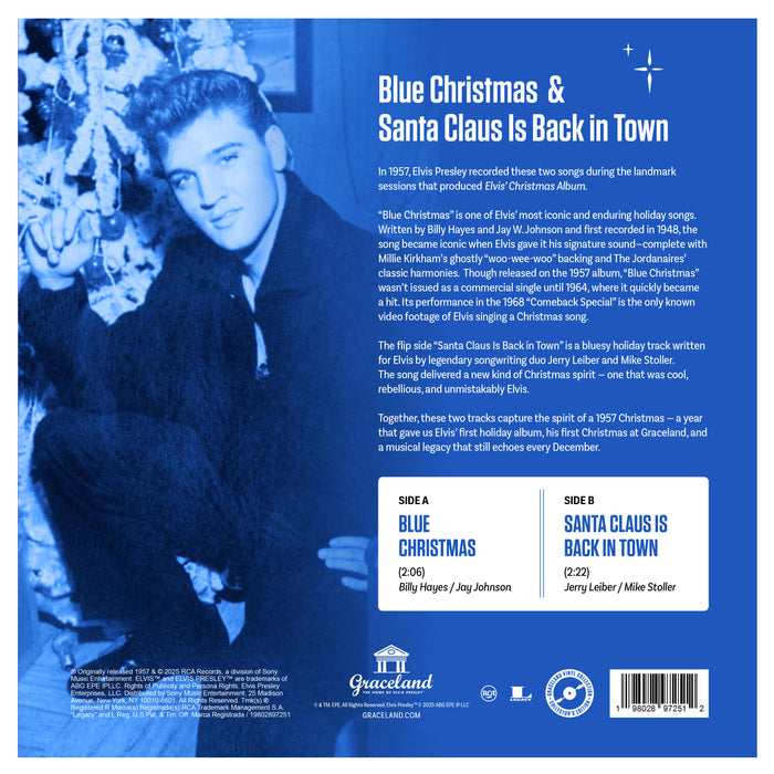 Elvis Presley: Blue Christmas/Santa Claus Is Back In Town Graceland Collector's Edition 10" Vinyl LP