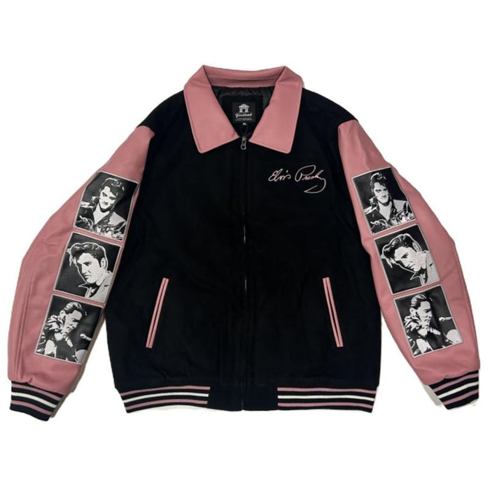 Elvis Presley Pink Retro Varsity Jacket