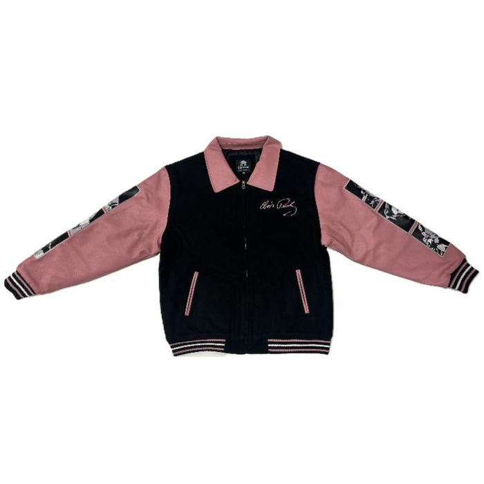 Elvis Presley Pink Retro Varsity Jacket