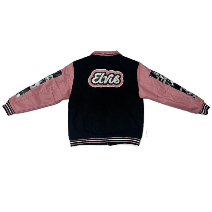 Elvis Presley Pink Retro Varsity Jacket