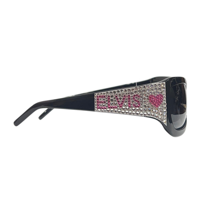 Elvis Signature Style: Pink Heart Elvis Bling Sunglasses