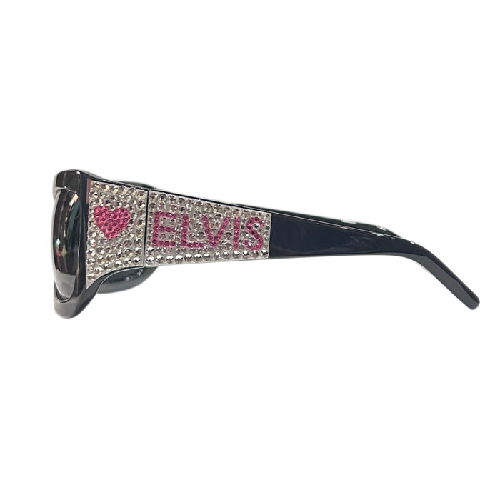 Elvis Signature Style: Pink Heart Elvis Bling Sunglasses