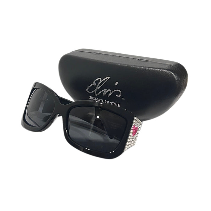 Elvis Signature Style: Pink Heart Elvis Bling Sunglasses