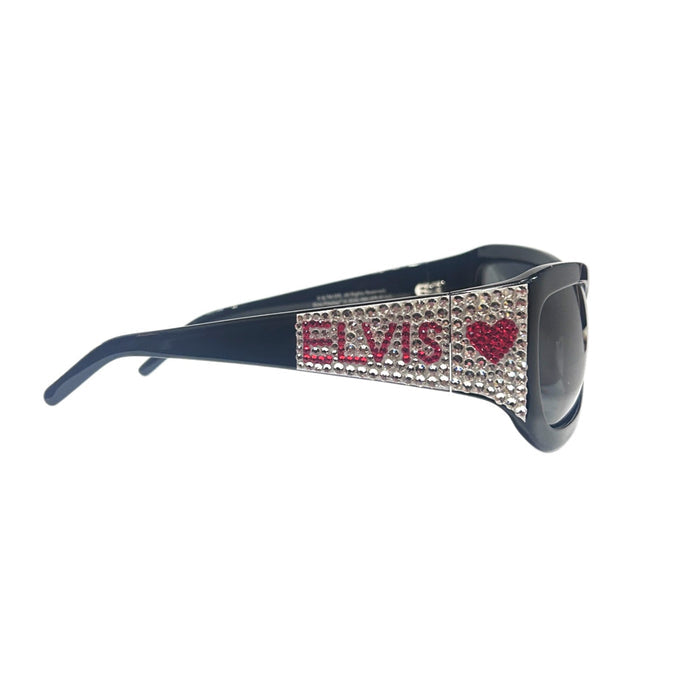 Elvis Signature Style: Red Heart Elvis Bling Sunglasses