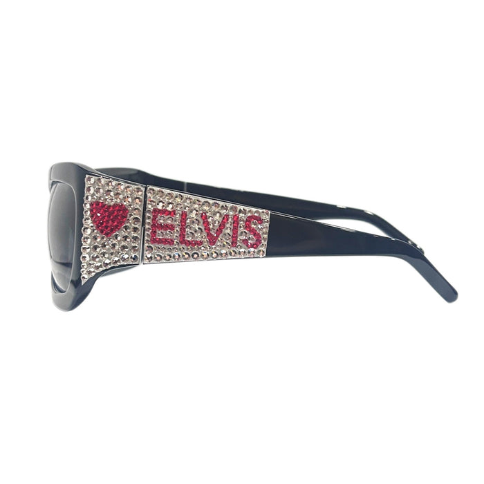 Elvis Signature Style: Red Heart Elvis Bling Sunglasses