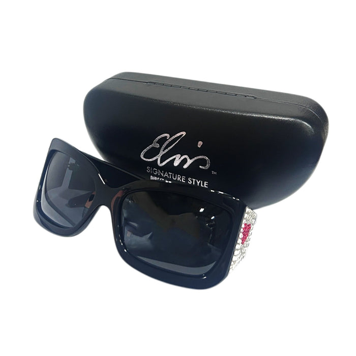 Elvis Signature Style: Red Heart Elvis Bling Sunglasses