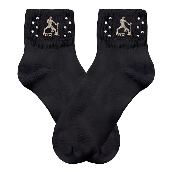 Elvis Silhouette Rhinestone Socks Black