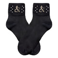 Elvis Silhouette Rhinestone Socks Black