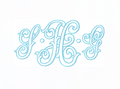Embossed Monogram Satin Embroidery Font 4x4