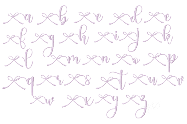 Emma Beth Bow Satin Embroidery Font