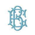 Emmaline Bold Satin Stitch Font for embroidery monograms.