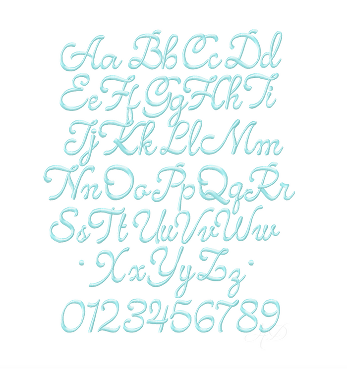 Emmaline Satin Script Embroidery Font