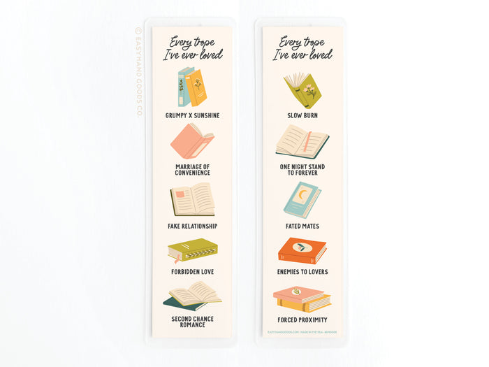 Every Trope I've Ever Loved Laminated Bookmark - Onderkast Studio