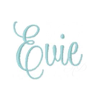 Evie Satin Script Embroidery Font for unique crafting projects