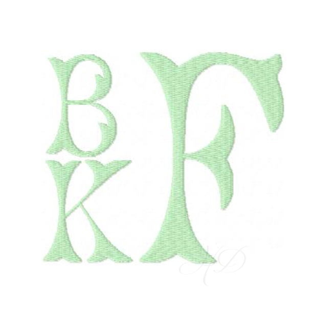 Fairfax Fill Embroidery Font for unique monograms