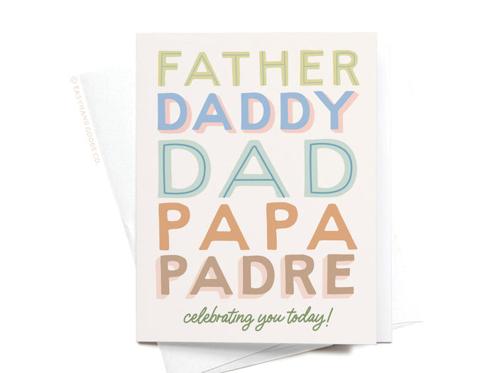 Father Daddy Dad Papa Padre Greeting Card - Onderkast Studio