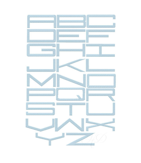Fill Square Embroidery Font
