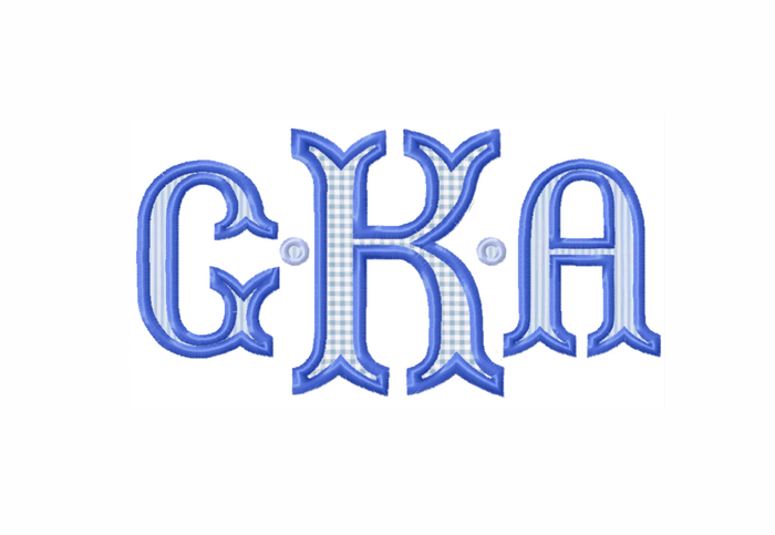 Fishtail Applique Embroidery Font 4x4 for crafting projects.
