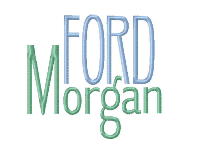 Ford Morgan Satin 4x4 Embroidery Package for monogramming