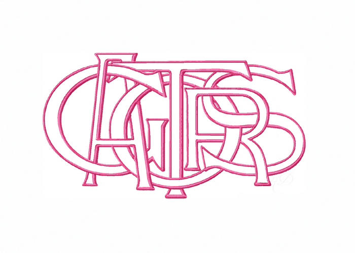 Gators Embroidery Font LayeredType Outline Design