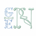 Genevive Satin Stitch Embroidery Font for monogramming