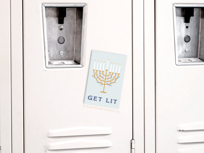 Get Lit Menorah Refrigerator Magnet