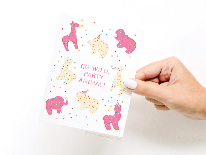 Go Wild Party Animal Frosted Cookies Greeting Card - Onderkast Studio