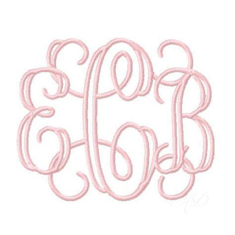Grace Open Embroidery Font for monogram designs