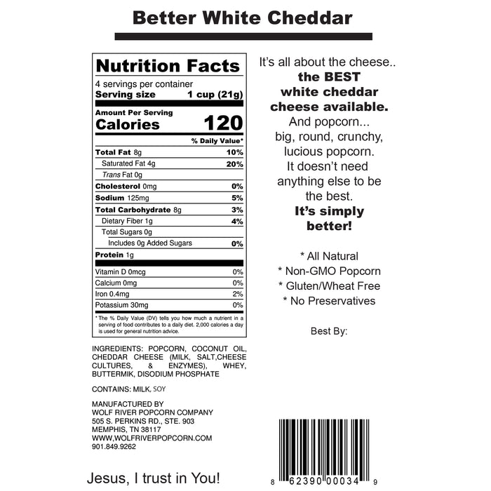 Graceland Better White Cheddar Popcorn