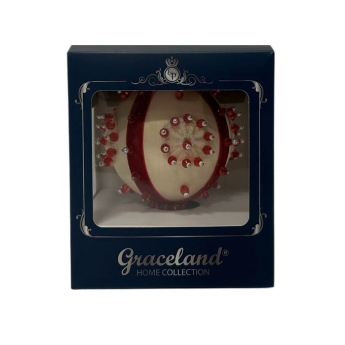 Graceland Vintage Red and White Ornament