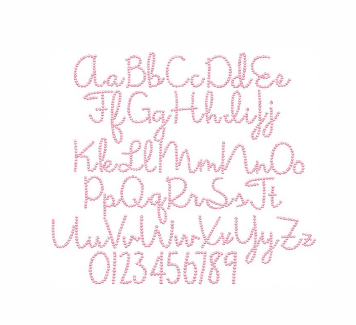 Gracie May Satin Dot Embroidery Font Package