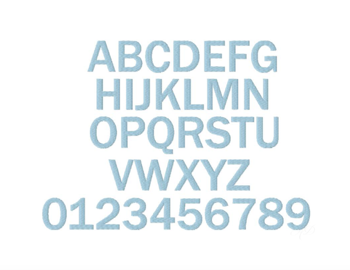 Grant Wide Fill Embroidery Font